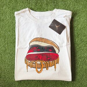 Jordan White Tee with Sneaker Burger Graphic